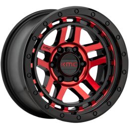 KMC Recon KM540 Gloss Black Machined w/red tint