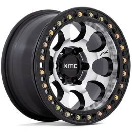 KMC Riot Beadlock KM237 Machined Face w/satin black ring